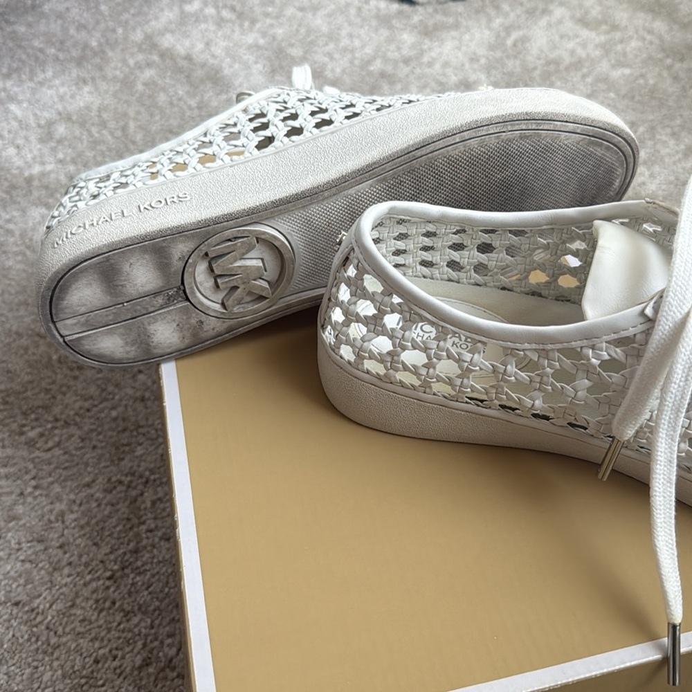 Michael Kors White Lace-Up Sneakers - Picture 4 of 7